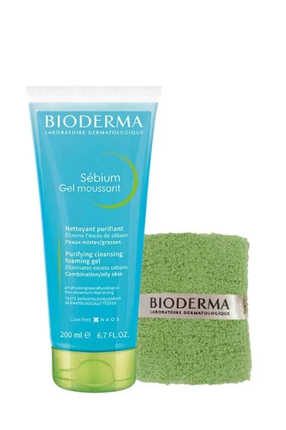 Bioderma Sebium Foaming Temizleyici Jel 200 ml ve Bilek Havlusu - Bioderma