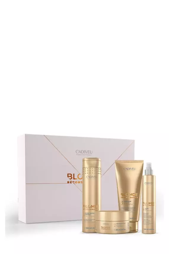Cadiveu Blonde Reconstructor Onarıcı Renk Koruyucu Losyon + Saç Maskesi + Şampuan 3'lü Saç Bakım Seti - 1