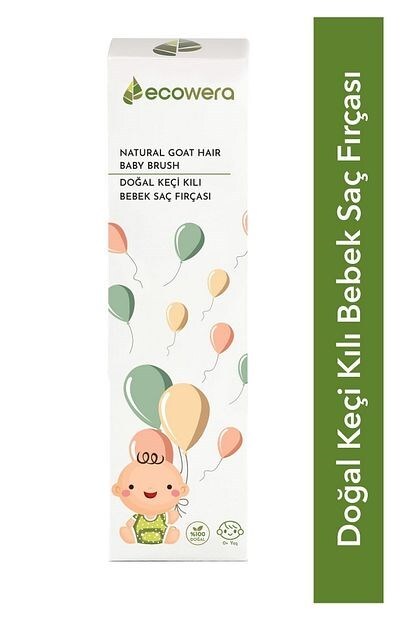 Ecowera Doğal Keçi Kılı Bebek Saç Bakım Fırçası - 1
