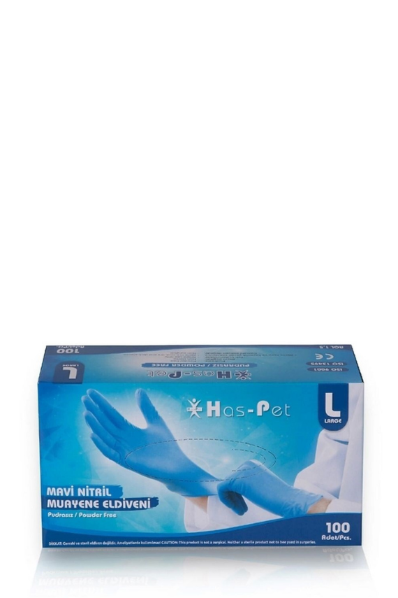 Has-Pet Nitril Muayene Eldiveni Mavi Large 100 Adet - 1