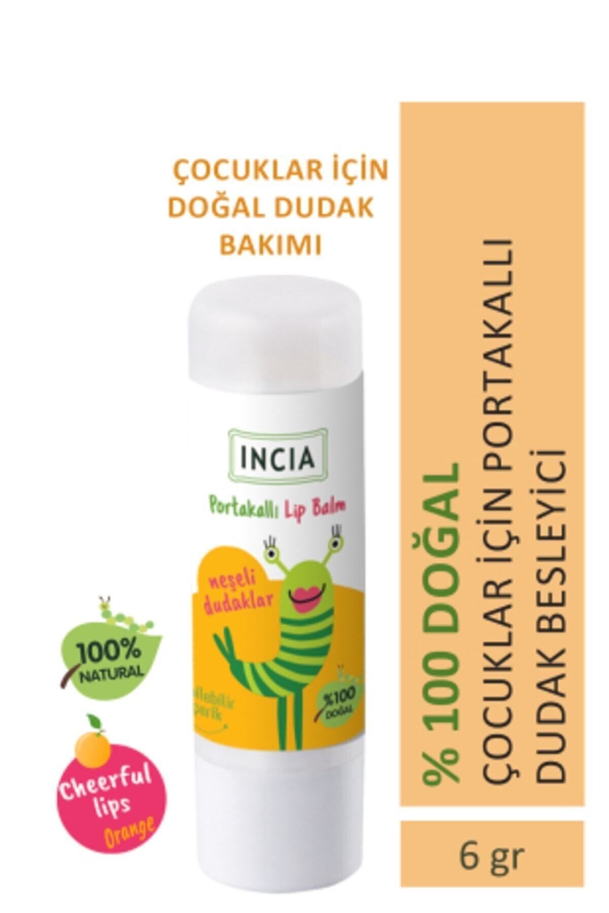 INCIA Kids Portakallı Dudak Besleyici 6 g - INCIA