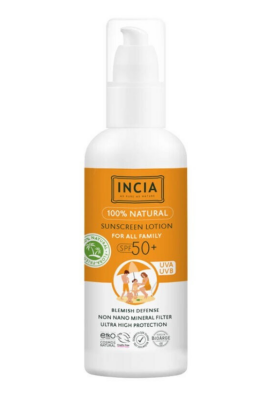 INCIA Tüm Aile İçin %100 Doğal Güneş Losyonu 50 SPF 100 ml - INCIA 