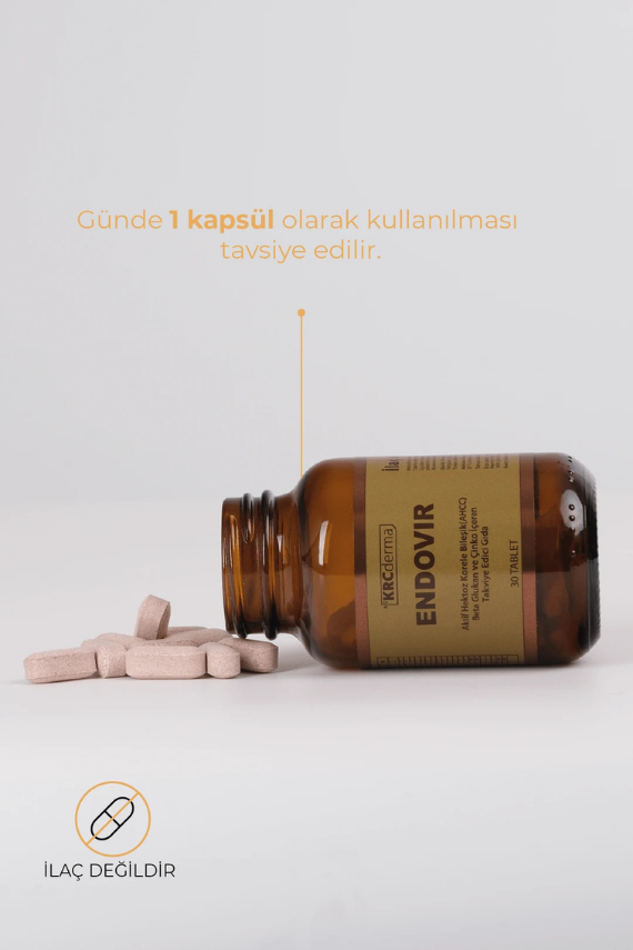 KRCDerma Endovir AHCC Immun Destekleyici Tablet 30 Tablet (1700 mg) - 2