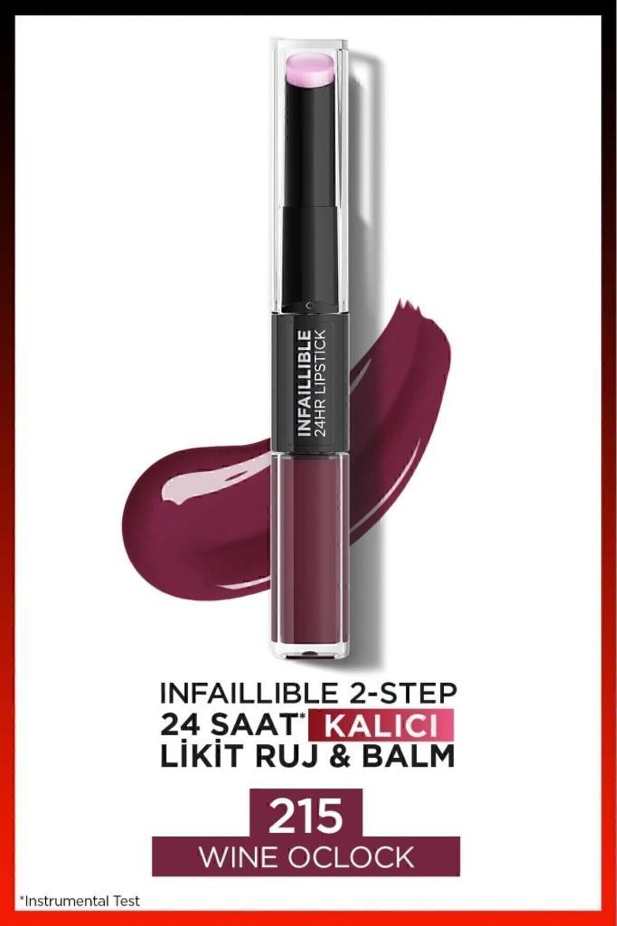 Loreal Paris Infaillible 2-Step 24 Saat Kalıcı Likit Ruj ve Balm 215 Wine Oclock - 1