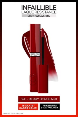 Loreal Paris Infaillible Laque Resistance Likit Parlak Ruj 520 Berry Bordeaux - L'Oréal Paris