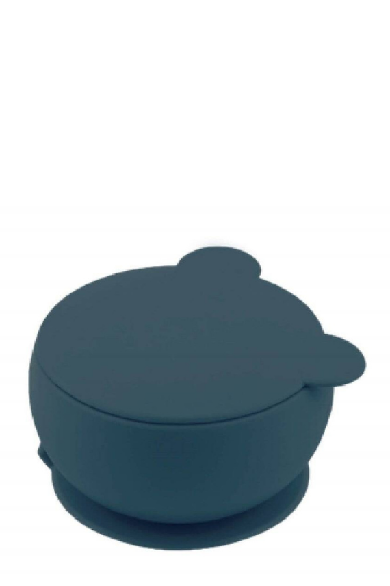 OiOi Kapaklı Silikon Kase Vakum Tabanlı | Deep Blue - OiOi