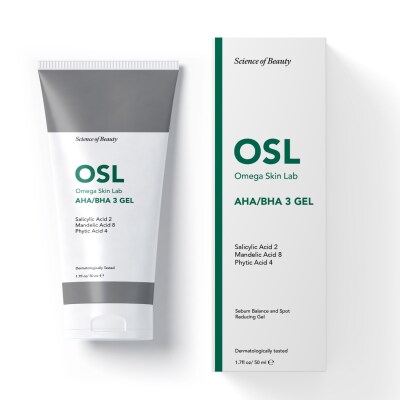 Osl Omega Skin Lab Yağlı ve Gözenekli Ciltler Için Sebum Düzenleyci Jel - Aha/Bha 3 Gel 50ml - Osl Omega Skin Lab