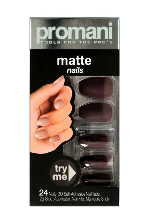 Promani Matte Takma Tırnak Kiti Koyu Bordo PR-5018 - 1