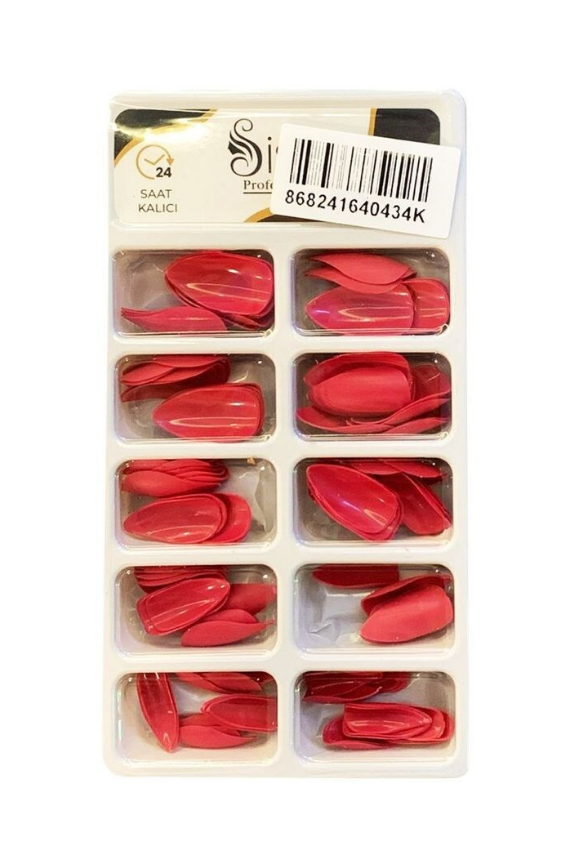 Sisa Profesyonel Plastik Takma Tırnak Kırmızı - Sisa