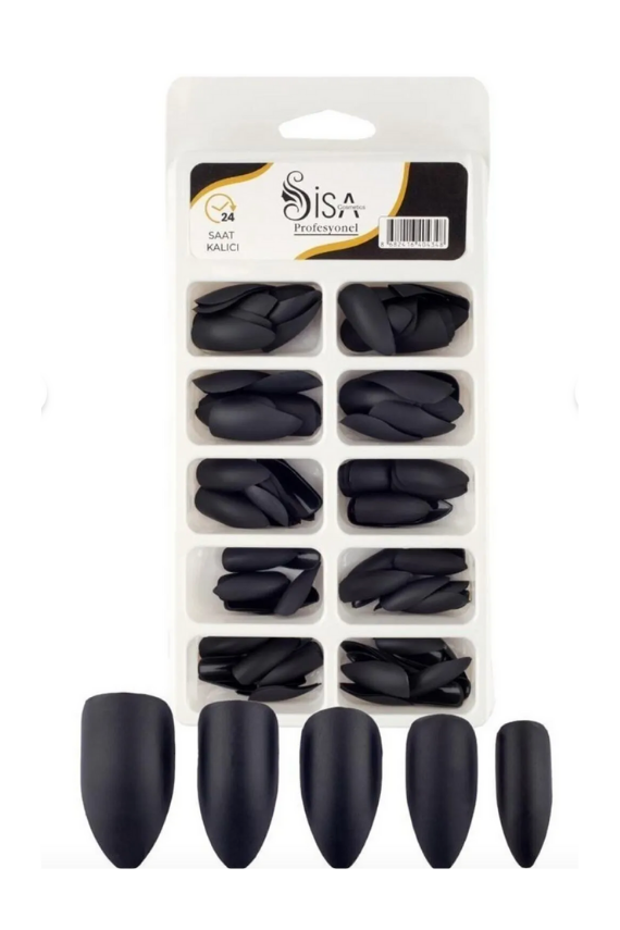 Sisa Profesyonel Plastik Takma Tırnak Siyah - Sisa 