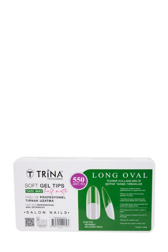 Trina Yarı Mat Soft Jel Takma Tırnak Long Oval 550 Adet TRNNAIL0022 - Trina 